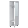 Benson Wardrobe In Melamine With Mirror And Open Storage White Bedroom Contemporary,Modern Particle Board Melamine