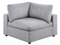 Dark Gray Color 6Pc Modular Sectional Set Corduroy Upholstery Couch 3X Corner Wedge 2X Armless Chairs 1X Ottoman Living Room Furniture Dark Gray Primary Living Space Cushion Back Contemporary,Modern