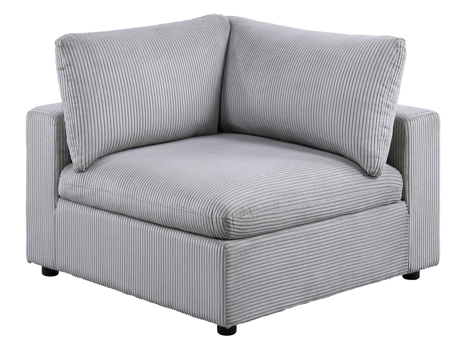 Dark Gray Color 6Pc Modular Sectional Set Corduroy Upholstery Couch 3X Corner Wedge 2X Armless Chairs 1X Ottoman Living Room Furniture Dark Gray Primary Living Space Cushion Back Contemporary,Modern