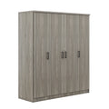 4 Door Wardrobe With 1 Drawer, Gray Grey Gray Bedroom Contemporary Mdf