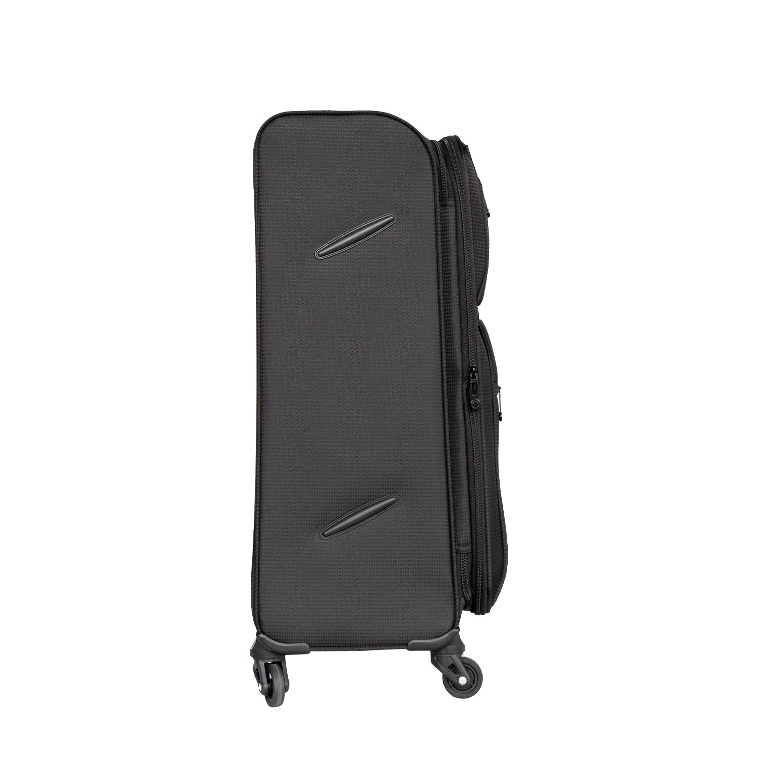 Softside Luggage Expandable 3 Piece Set Suitcase Upright Spinner Softshell Lightweight Luggage Travel Set 20Inch 24Inch 28Inch Black Fabric Plastic