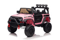 24V Power 4 Wheels W Remote Control, 3 Speeds, Bluetooth Music, Led Lights, Spring Suspension, Electric Vehicles Jeeps Toy For Boys Girls Pink Abs