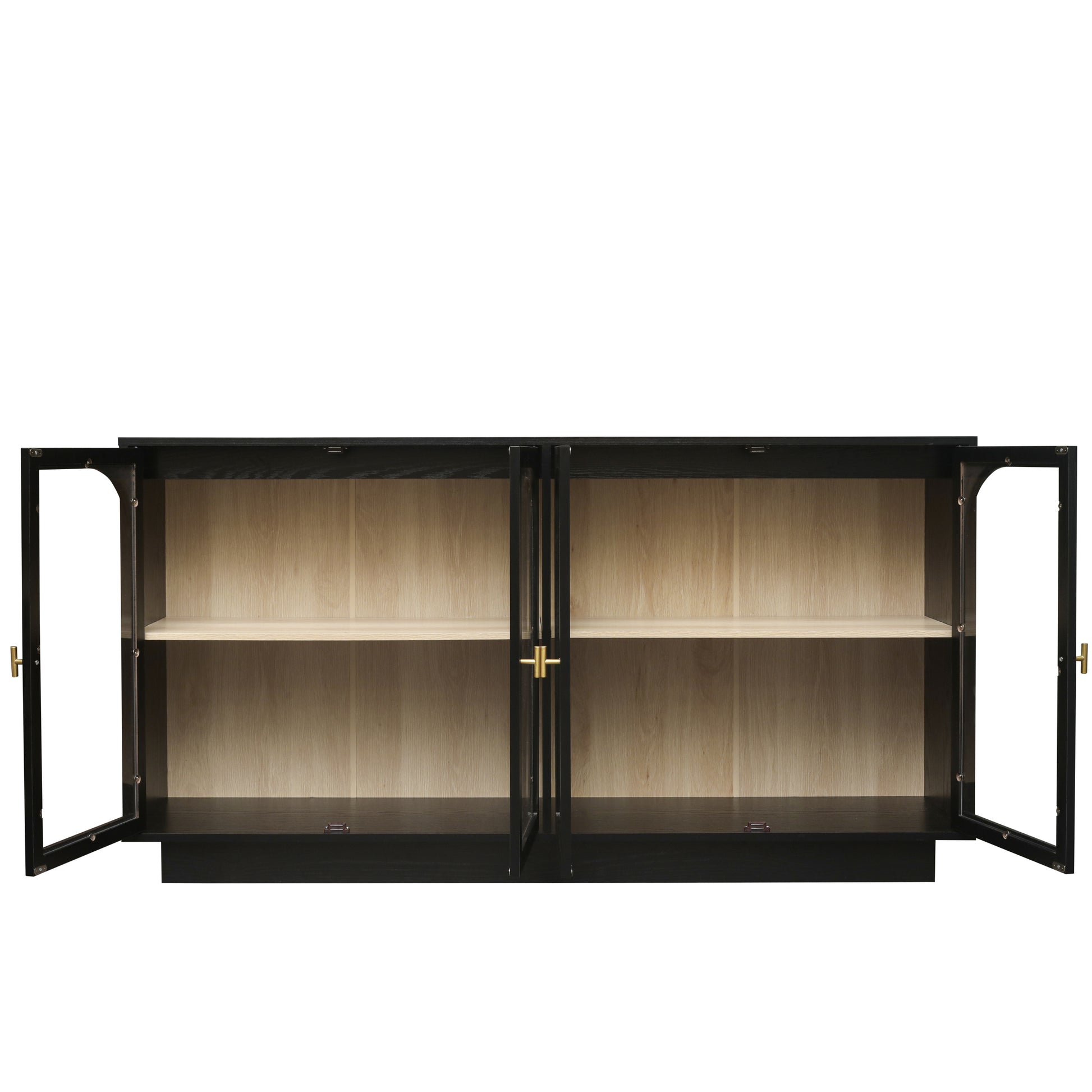 Storage Cabinet With Acrylic Door For Living Room, Dining Room, Study Black Particle Board