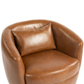 Upholstered Swivel Barrel Armchair With Storage Modern Living Room Side Chair For Bedroom Office Reading Spaces Pu Light Brown Light Brown Upholstered