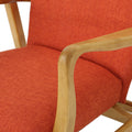 Solid Wood Rocking Chair Orange Fabric