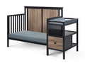 Connelly 4 In 1 Crib And Changer Combo Black Vintage Walnut Black Brown Wood