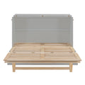 Queen Murphy Bed With Large Drawers,Gray Queen Gray Plywood