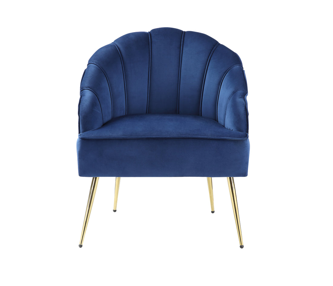 Naomi Blue Velvet Wingback Accent Chair With Metal Legs Blue Velvet