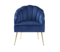 Naomi Blue Velvet Wingback Accent Chair With Metal Legs Blue Velvet