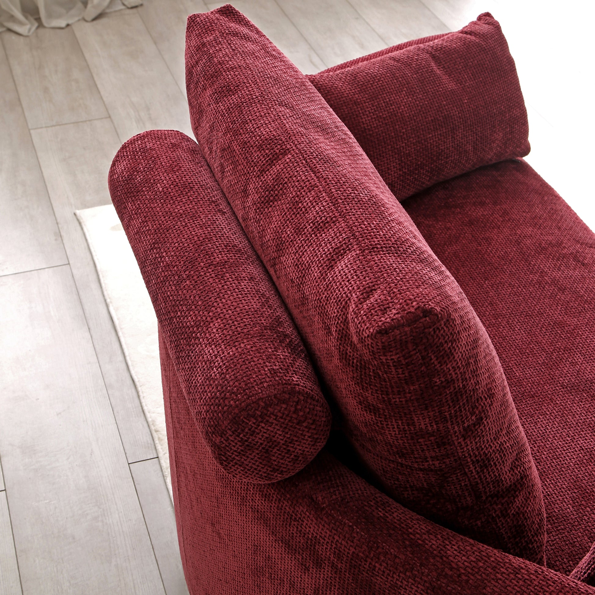 Foldable Sleeper Sofa Bed, Floor Sofa Chair Bed,Multi Functional, Circular Bed, Adjustable Futon Sofa Folding Lazy Sofa Couch,Double, For Balcony ,Living Room, Sitting And Sleeping Sofa,Burdy Burgundy Linen Primary Living Space Modern Linen 3 Seat