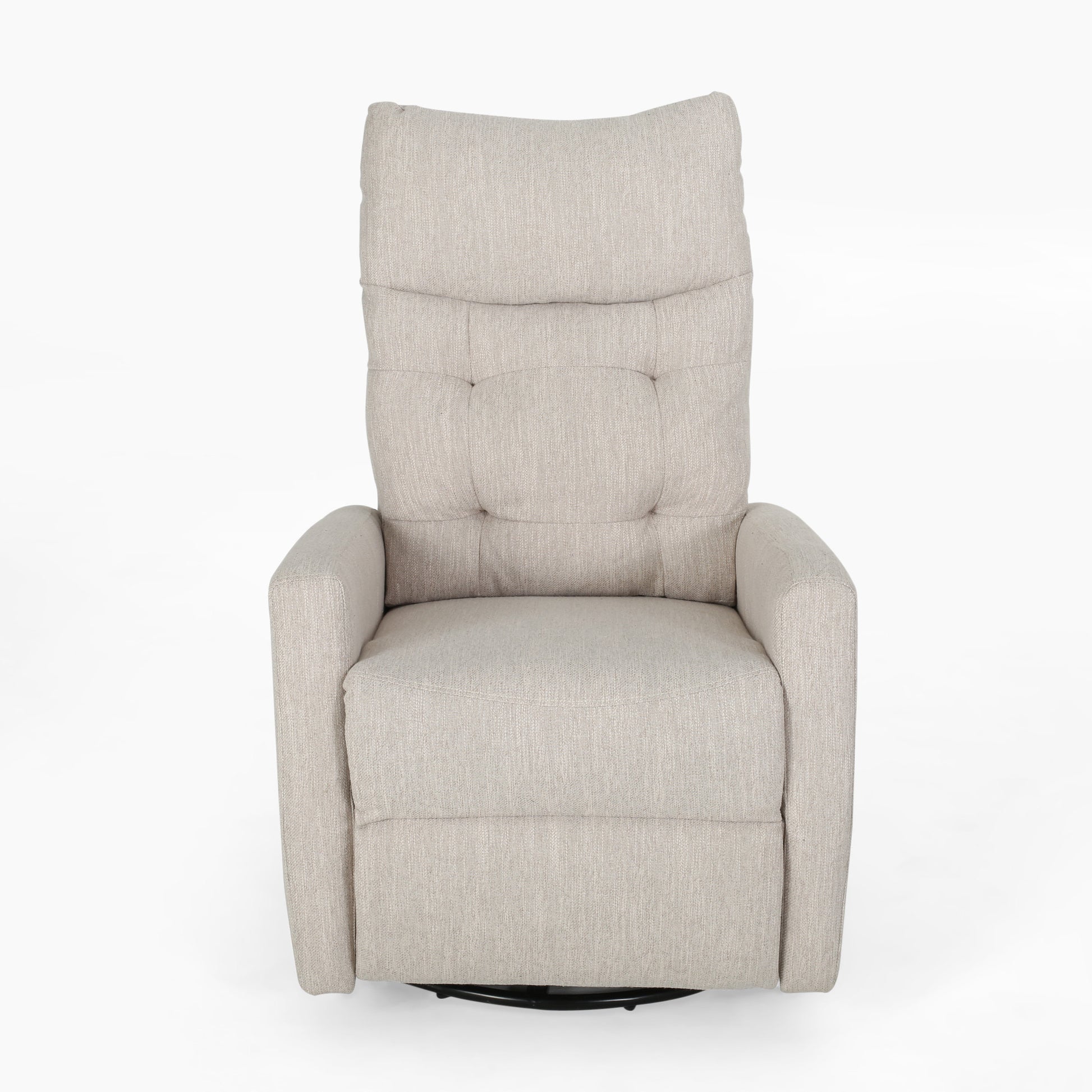 Glider Swivel Recliner Chair Beige Fabric