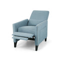 Push Back Recliner Light Blue Fabric