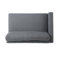 Mirod Comfy 3 Seat Sofa With Wooden Legs, Modern Style For Living Room And Study Charcoal Fabric 3 Seat