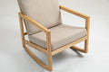 Upholstered Accent Glider Chair,Rubberwood Frame In Natural, Khaki Khaki American Design Fiber Foam And Polyester Fiber Pad Rubber Wood