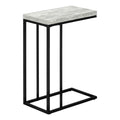 Accent Table, C Shaped, End, Side, Snack, Living Room, Bedroom, Grey Laminate, Black Metal, Contemporary, Modern Grey Particle Board