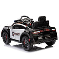 Licensed Dodge Charger,12V Kids Ride On Police Car W Parents Remote Control,Anti Collision Bar,Front& Top Alarm Light Design,Police Car Sticker,Megaphone,Three Speed,Slow Start,Four Wheel Suspension. White Plastic