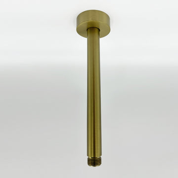 Ceiling Mounted Shower Arm With Flange, Rain Shower Arm Universal Connection, For Fixed Rain Shower Head, 304 Stainless Steel, Bathroom Accessories Brushed Gold Stainless Steel