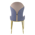 Tan And Gold Sloped Arms Dining Chairs Set Of 2 Tan Gold Dining Room Set Of 2 Fabric Metal