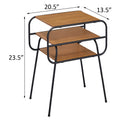 Oak And Black 2 Shelf Accent Table Black Brown Primary Living Space Modern Shelves Rectangular Wood Metal Sled