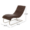 S Chaise Lounge Dark Brown Pu Leather