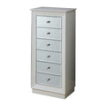 Wood Jewelry Armoire Having 6 Drawers With Mirror Front, White White Wood