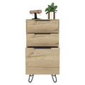 London Dresser, Three Drawers, Superior Top, Hairpin Legs Beige Mdf Engineered Wood