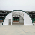 Single Truss Arch Storage Shelter W30'Xl40'Xh15' 11Oz Pe White Green Steel