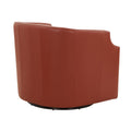 Emmett Caramel Top Grain Leather Swivel Glider Barrel Chair Caramel Foam Leather