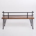 Zion Industrial Wood And Metal Bench Teak Metal & Wood