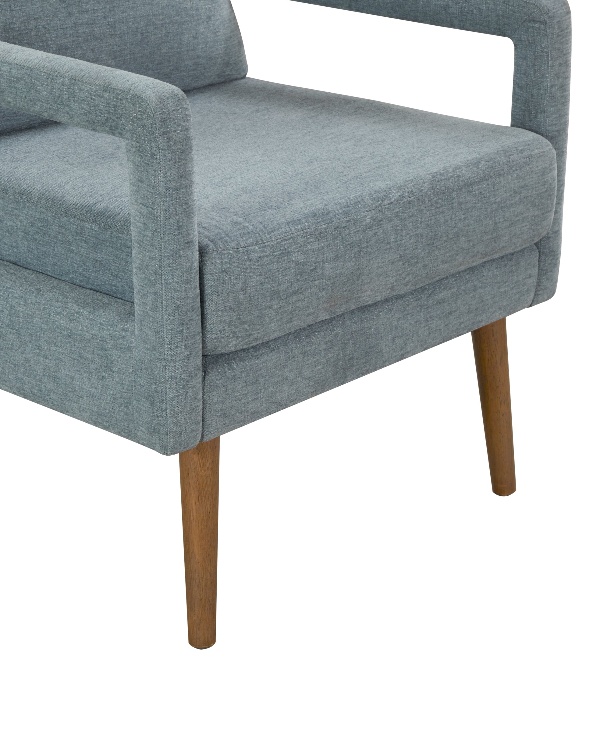 Mid Century Armchair2Pcs, Accent Chair With Wood Legs & Soft Cushion For Living Room, Bedroom, Home Office, Study, Dim Grey Grey Foam Wood Fabric