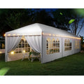 10X30' Outdoor Garden Gazebo Wedding Party Tent Canopy Marquee With 8 Removable Sidewalls White Metal