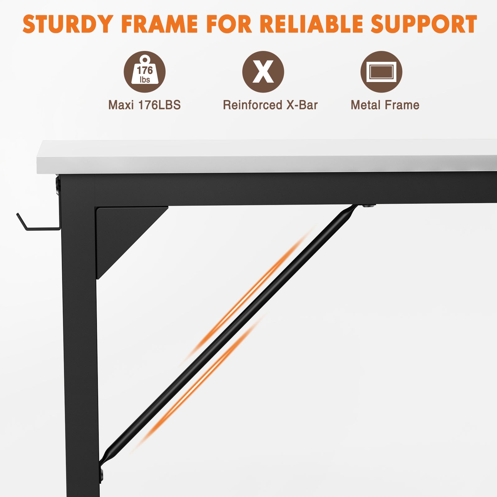 Modern Simple Style Wooden Work Office Desks With Storage,31 Inch,White White Iron