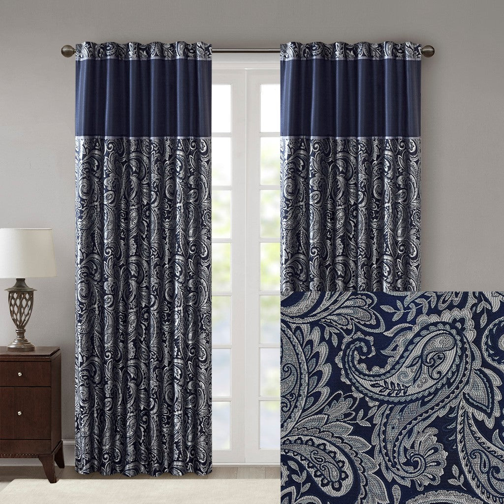 Jacquard Curtain Panel Pair 2 Pcs Window Panels Multicolor Polyester