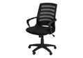 Office Chair, Adjustable Height, Swivel, Ergonomic, Armrests, Computer Desk, Work, Black Mesh, Black Metal, Contemporary, Modern Black Foam Polyester