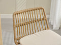Set Of 2 Rattan Bar Stool, 360 Swivel Bar Chair, Counter Height Chair With Footrest For Kitchen, Dining Room Beige Wicker