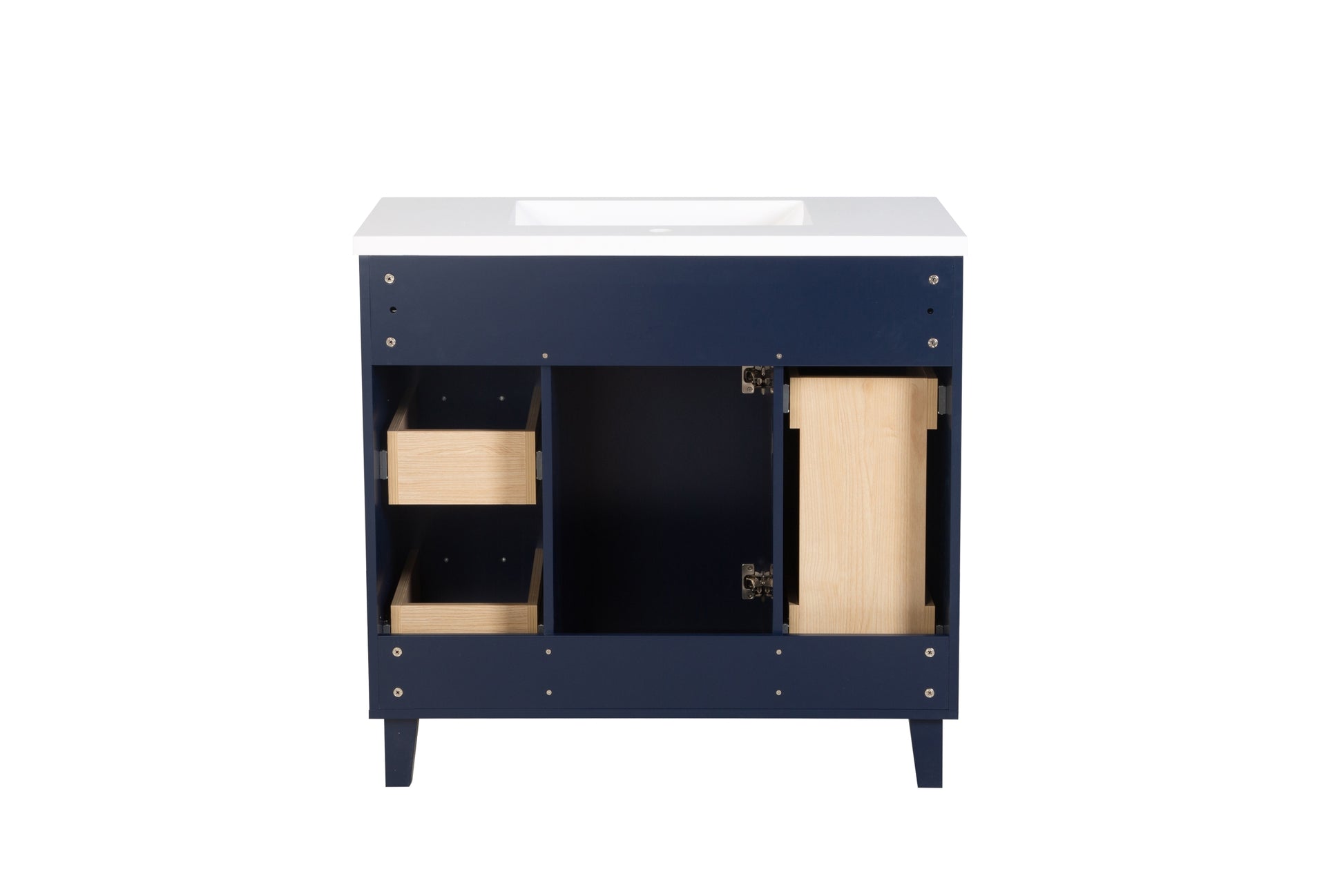 36" Bathroom Cabinet Only, Without Basin, 23V07 36Nb Navy Blue Mdf