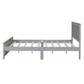 Queen Size Wood Platform Bed Wooden Slat Support, Vintage Simple Bed Frame With Rectangular Headboard And Footboard, Grey Box Spring Not Required Queen Grey Wood