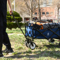Collapsible Heavy Duty Beach Wagon Cart Outdoor Folding Utility Camping Garden Beach Cart With Universal Wheels Adjustable Handle Shopping Blue Garden & Outdoor Abs Rubber Steel Q235
