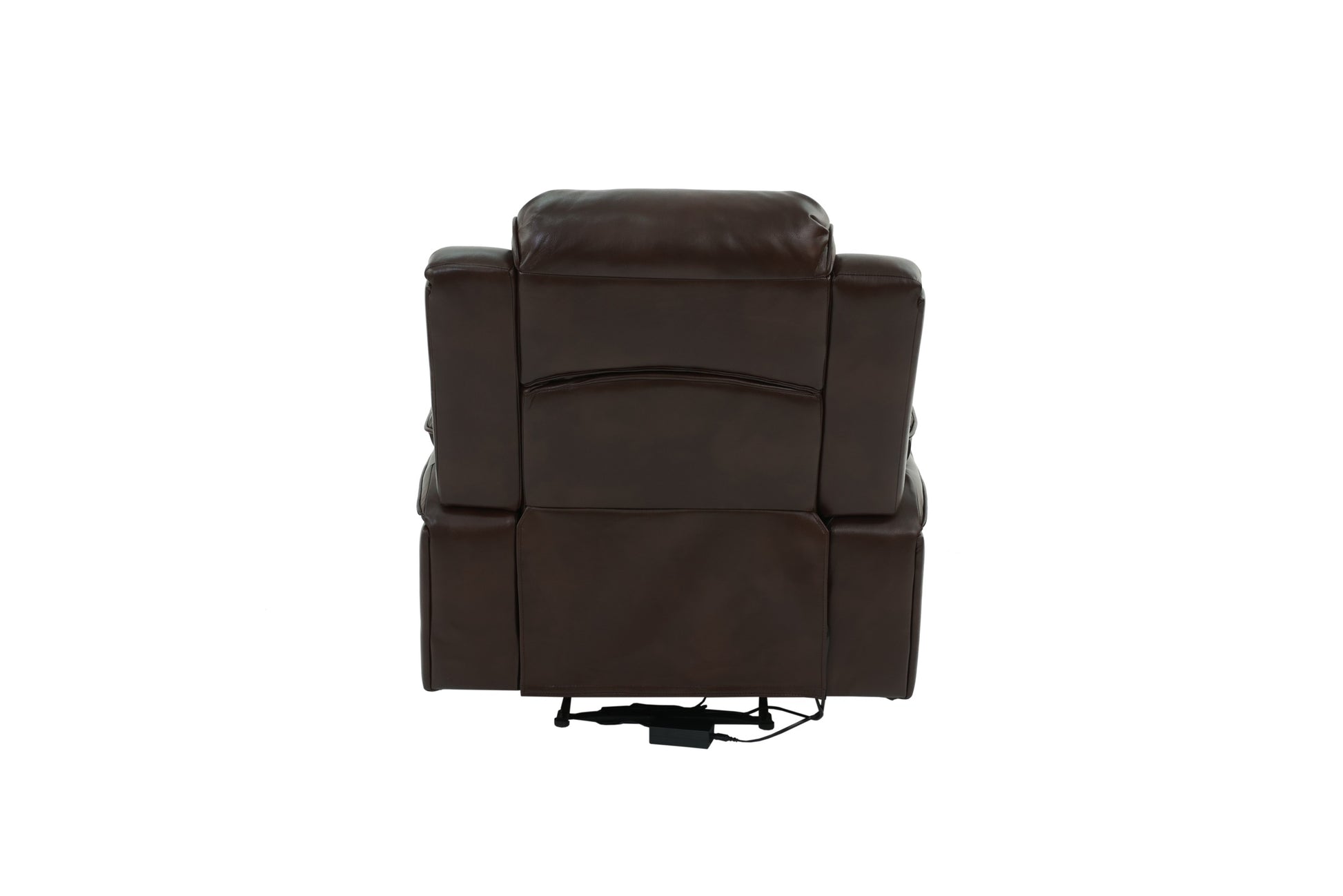 Power Motion Recliner Chair 1Pc Chair Contemporary Brown Color Gelstorage Arms W Cup Holder Living Room Furniture Brown Faux Leather Power Push Button Primary Living Space Cushion Back Contemporary,Modern Pillow Top Arms Metal & Wood