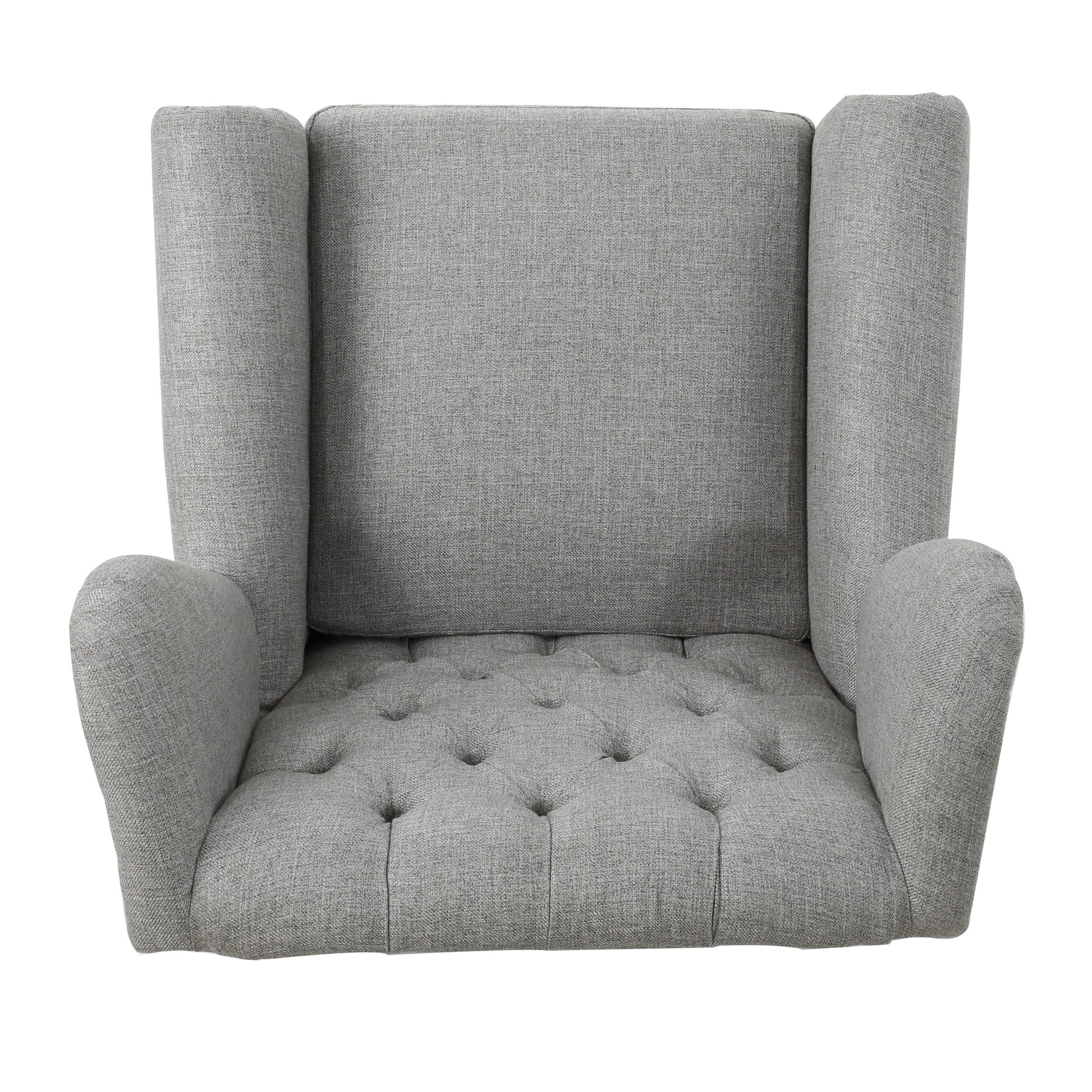 Accent Chair Grey Fabric