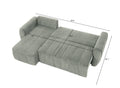 Convertible Sectional Sofa Couch, Modern Fabric 3 Seater L Shaped Couch For Living Room, Apartment, Office, Small Space Grey Corduroy 5 Seat