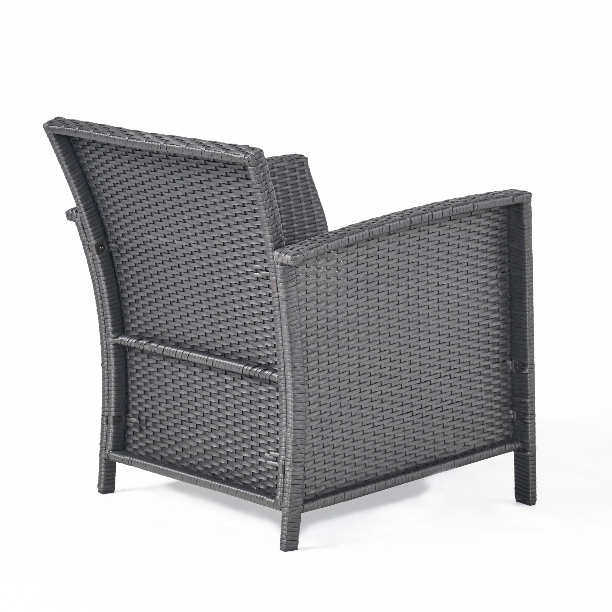 St Lucia Chair Grey Pe Rattan Iron Waterproof Fabric