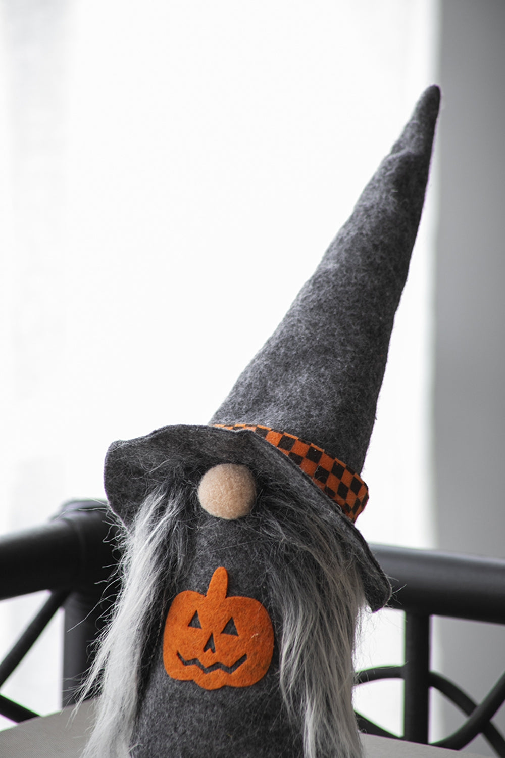 Set Of 4, 12"H Halloween Gnome Decor, Black Orange Gray Black,Gray,Orange Polyester