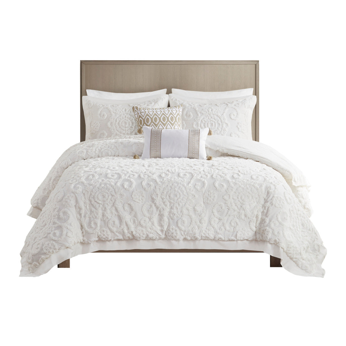 Comforter Mini Set Ivory King King Ivory Cotton