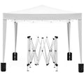 10'X10' Folding Canopy With 4 Removable Sidewalls Outdoor Event Shelter Upf 50 Gazebo Portable Tents For Parties Beach Camping Wedding Ez Pop Up Canopy 4Pcs Weight Bag Carry Bag White Metal