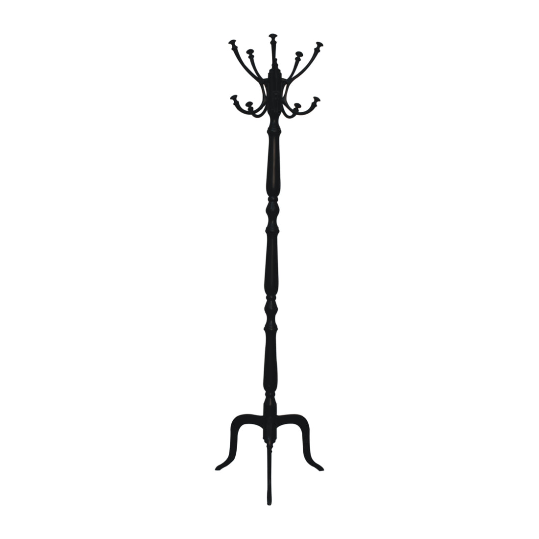 Solid Wood Black Coat Stand Black Modern Mango Solid Wood