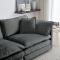 Mid Century Modern Couch 3 Seater Sofa With 2 Armrest Pillows And 3 Toss Pillows, Couch For Living Room Gray Chenille Gray Chenille 3 Seat