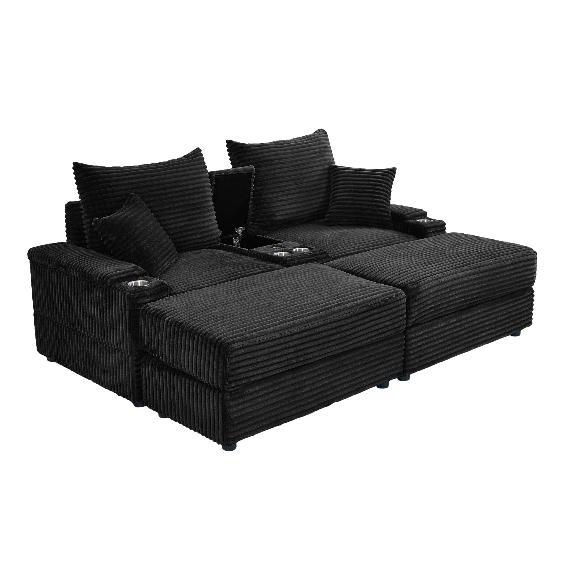 Seat Black Black Plywood 2 Seat
