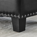 Sectional 3 Seaters Sofareversible Recliner, Storage Pad And Wood Grain Cup Holder, Non Slip Leg, Pu, Black Black Pu 3 Seat
