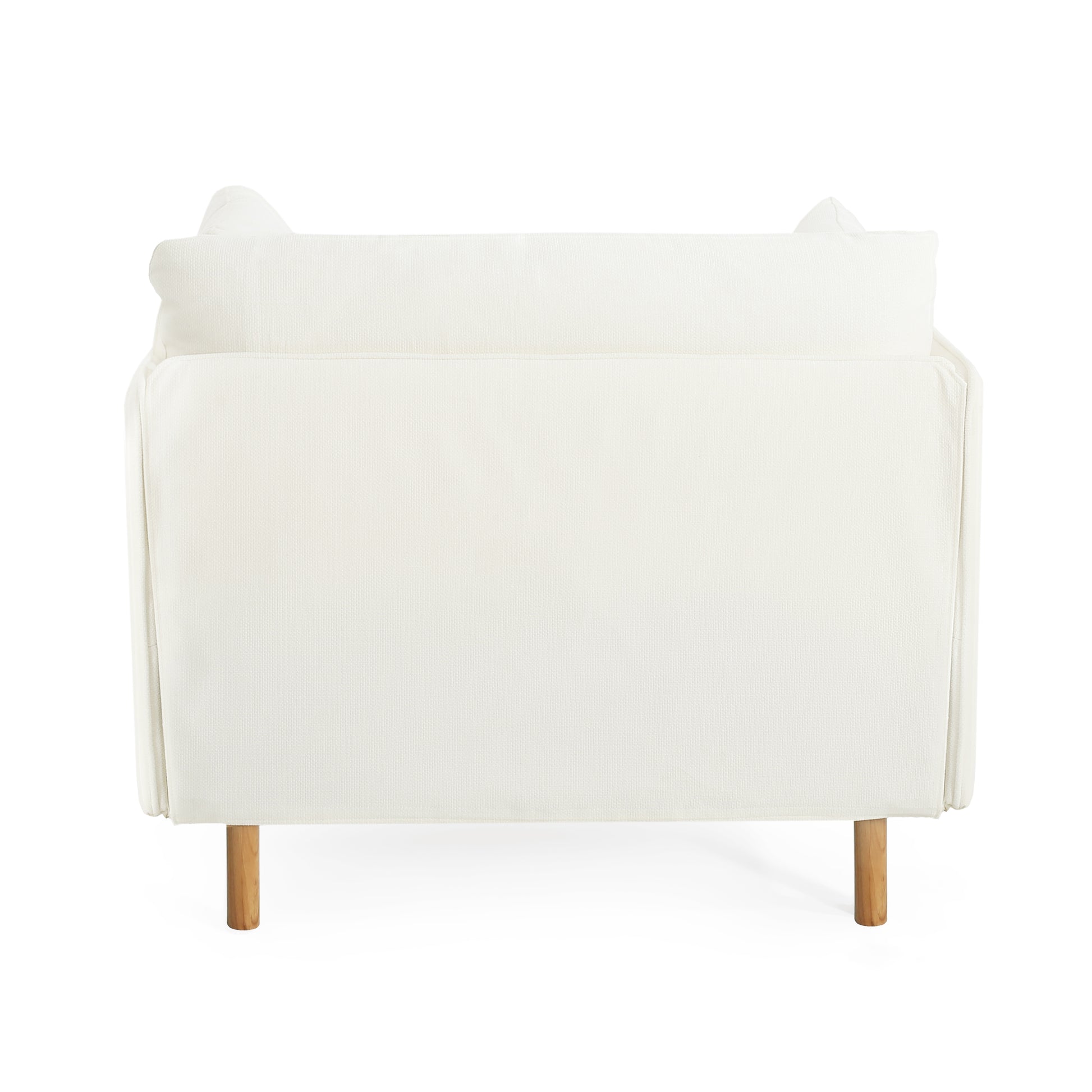39" Modern Upholstered Accent Chair With Soft Cushions, Sleek Armrest Design And Sturdy Wooden Legs, Cozy Seating For Living Room, Bedroom, Or Office Lounge White Metal,Polyester,Solid Wood Mdf